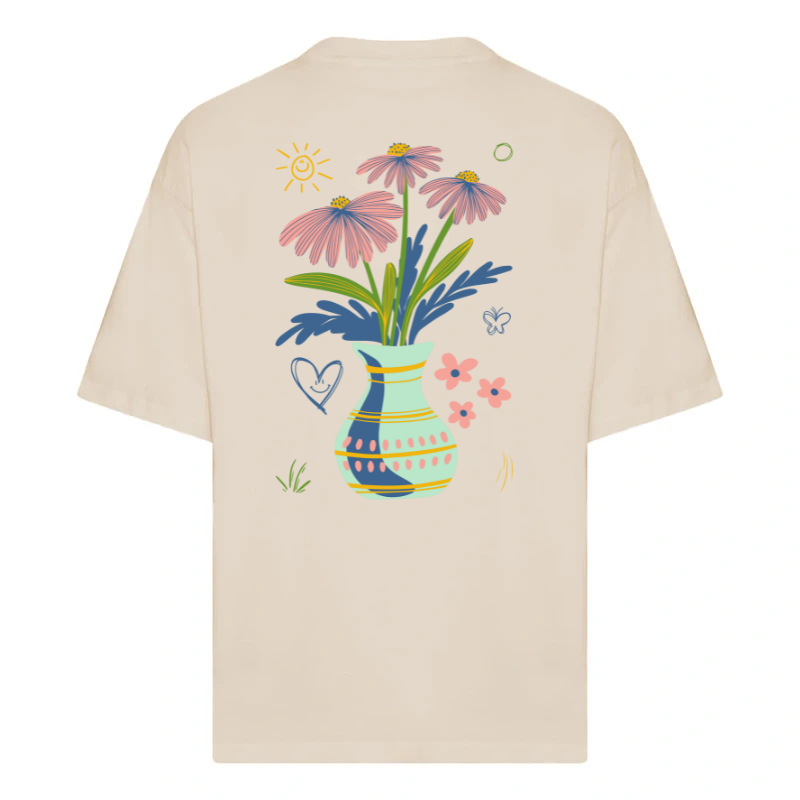 Beige Box Fit Tee